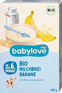Молочна манна каша Babylove з бананом для дітей з 6 місяців, 250 грам МК-001 фото