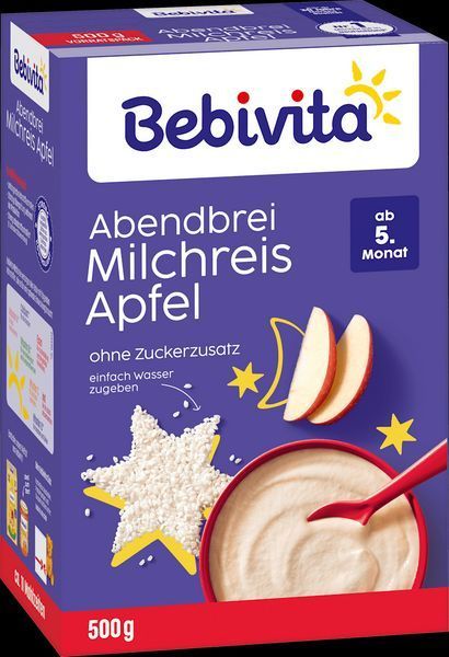 Молочна рисова каша Bebivita з яблуком для дітей з 5 місяців, 500 г 2018647696 фото