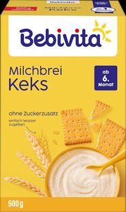 Молочна пшенична каша Bebivita зі смаком печива, для дітей з 6 місяців, 500 грам МК-004 фото
