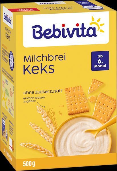 Молочна пшенична каша Bebivita зі смаком печива, для дітей з 6 місяців, 500 грам МК-004 фото