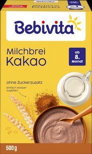 Молочна пшенична каша Bebivita з какао, для дітей з 8 місяців, 500 грам МК-006 фото