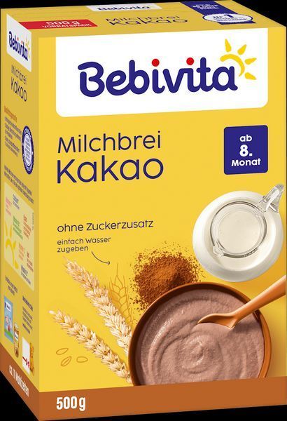 Молочна пшенична каша Bebivita з какао для дітей з 8 місяців, 500 г 2018727138 фото