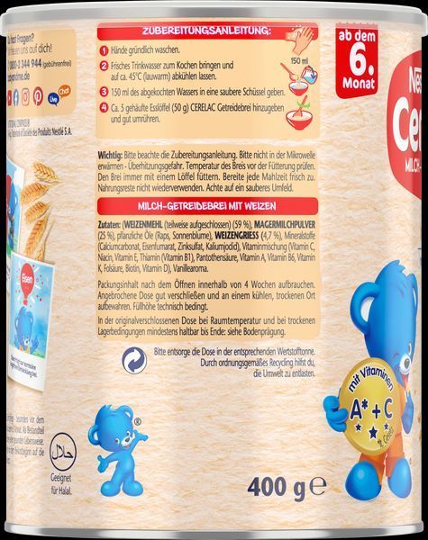 Молочна пшенична каша Nestl&eacute; CERELAC для дітей від 6 місяців, 400 г 2110468609 фото